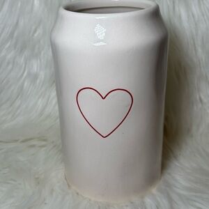 Rae Dunn Tall Skinny Canister with Red Heart (no lid)